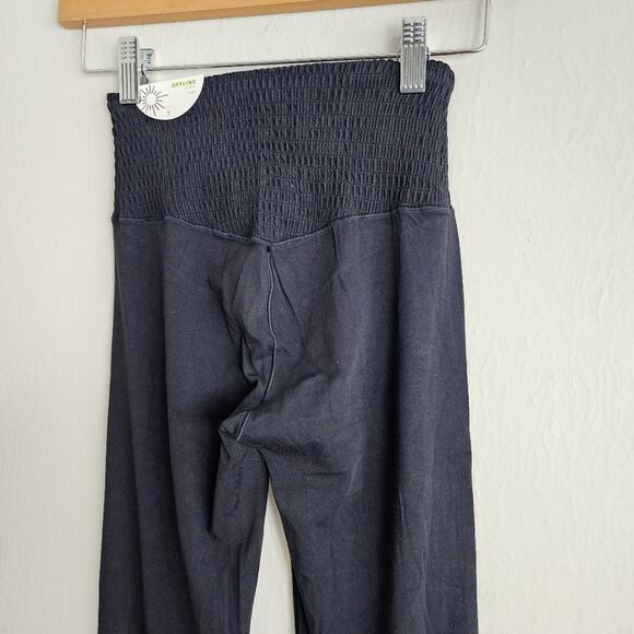 Aerie Offline Real Me Smocked Black Super Flare Hi Rise Yoga Legging S NWT - Picture 10 of 12